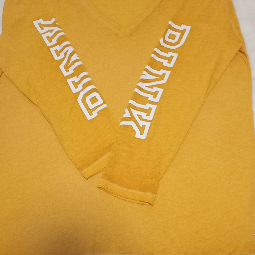 PINK Victoria's Secret long sleeve Canary Yellow T-shirt size Large